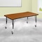 Flash Furniture Rectangle 28 W, 47.5 L, 25 H, Chrome, Laminate, Particleboard, Steel, Wood Grain XU-A3048-CON-OAK-T-P-CAS-GG - alternate 1